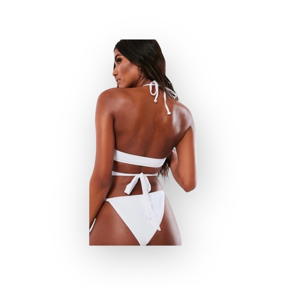 new Missguided ღ Cross Over Front Bikini Top ღ Cut Out Halter ღ White ღ 6 - Picture 9 of 16